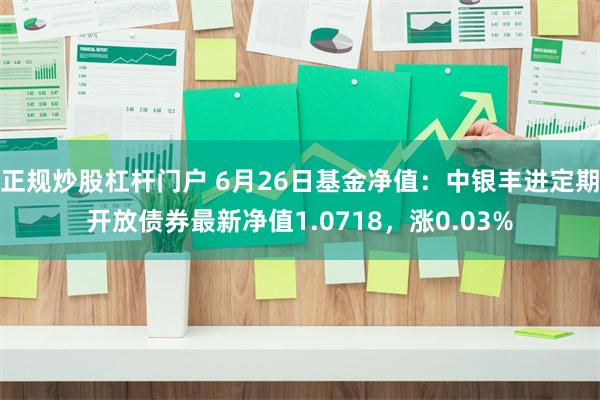 正规炒股杠杆门户 6月26日基金净值：中银丰进定期开放债券最新净值1.0718，涨0.03%